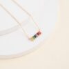 925 Sterling Silver Rainbow Sapphire Bar Necklace - Image 6