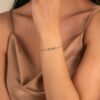 925 Sterling Silver Rainbow Sapphire Cuban Chain Bar Bracelet - Image 3