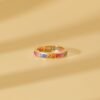 925 Sterling Silver Rainbow Sapphire Eternity Ring