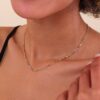 925 Sterling Silver Rainbow Sapphire Tennis Necklace