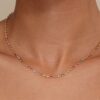 925 Sterling Silver Rainbow Sapphire Tennis Necklace - Image 2