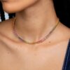 925 Sterling Silver Rainbow sapphire tennis necklace - Image 2