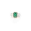 925 Sterling Silver Rare Emerald Diamond Solitaire Ring