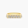 Rectangular pinky ring with five round Premium CZ stones