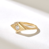 Sterling silver ring with a distinctive rhombus-shaped top