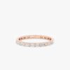 925 Sterling Silver Ribbed Baguette Diamond Eternity Band