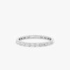 925 Sterling Silver Ribbed Baguette Diamond Eternity Band - Image 2