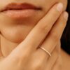 925 Sterling Silver Ribbed Baguette Diamond Eternity Band - Image 3
