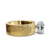 925 Sterling Silver engagement ring with thick gold plating and sleek finish