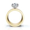 Engagement ring with ribbed detailing and balanced modern design
