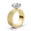 Sterling silver engagement ring with 7 mm band width and 2 mm height