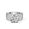 Modern engagement ring with premium CZ diamond and excellent brilliance