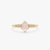 925 Sterling Silver Rose Quartz and Diamond Engagement Ring