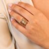 925 Sterling Silver Rose Quartz Art Deco Ring - Image 7