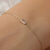 925 Sterling Silver Rose Quartz Birthstone Bracelet - Image 4
