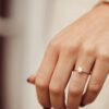 Gold-plated sterling silver ring with a clean solitaire design