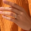 925 Sterling Silver Round Alternating Diamond Ring