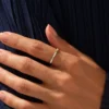 925 Sterling Silver Round Alternating Diamond Ring - Image 3