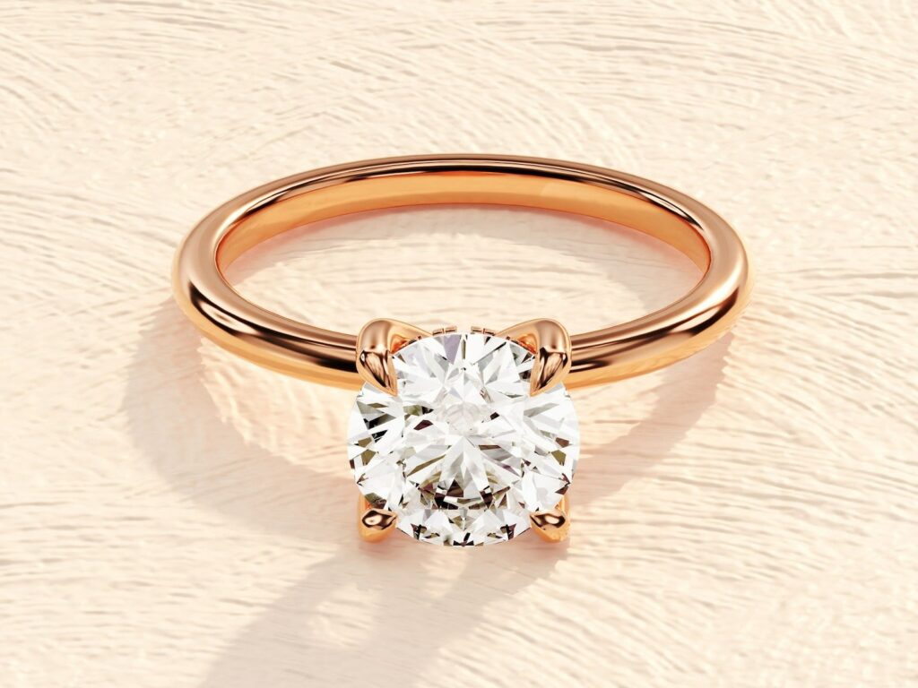 Round Cut Diamond 1ct. Engagement Ring in 925 Sterling Silver