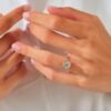 Round Cut Halo Solitaire Ring 2 ct Diamond Engagement Ring - Image 2