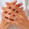 Round Cut Halo Solitaire Ring 2 ct Diamond Engagement Ring - Image 7