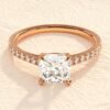 Cushion Cut 2 ct Diamond Prong Setting Engagement Ring - Image 4