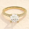Cushion Cut 2 ct Diamond Prong Setting Engagement Ring - Image 5