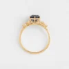 925 Sterling Silver Round Cut Blue Sapphire Ring - Image 2