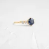 925 Sterling Silver Round Cut Blue Sapphire Ring - Image 4