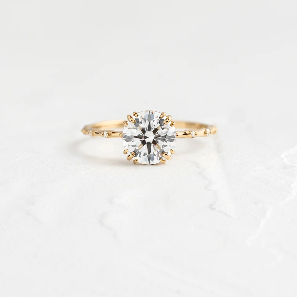 925 Sterling Silver Round Cut Diamond Engagement Ring