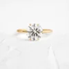 Round cut diamond engagement ring in 925 sterling silver