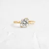 925 Sterling Silver ring with round cut diamond-inspired centre stone