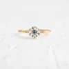 925 Sterling Silver round cut diamond engagement ring