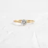 Classic engagement ring with polished sterling silver finish
