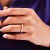 Round-cut premium CZ diamond ring in a basket setting