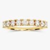 Gold-plated sterling silver ring with nine-stone design