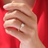 Sterling silver ring featuring a pavé-set 1.00 ct CZ stone