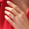 Gold-plated sterling silver promise ring with round centre stone