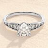 Sterling silver ring with D colour VVS1 stone detail