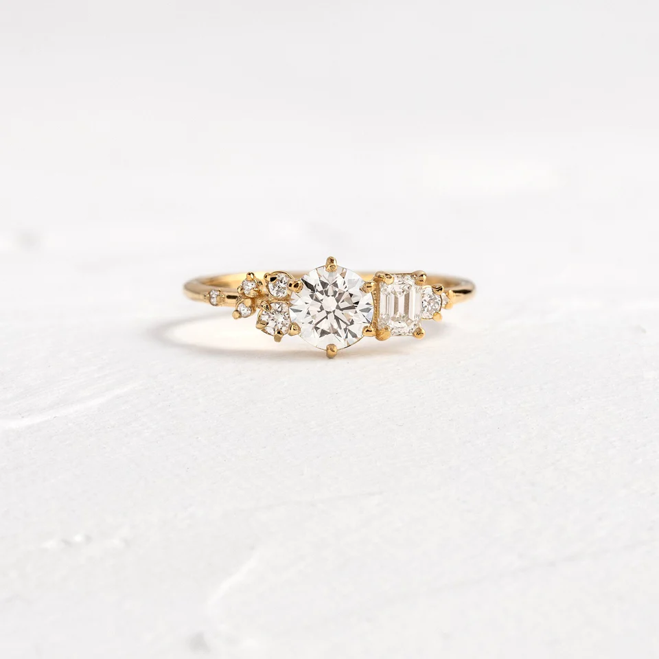 925 Sterling Silver Round Cut Diamond Ring