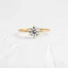 925 Sterling Silver Round Cut Diamond Engagement Ring
