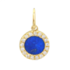 Round blue lapis pendant with a diamond accent