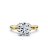 Round diamond engagement ring in 925 sterling silver with gold plating