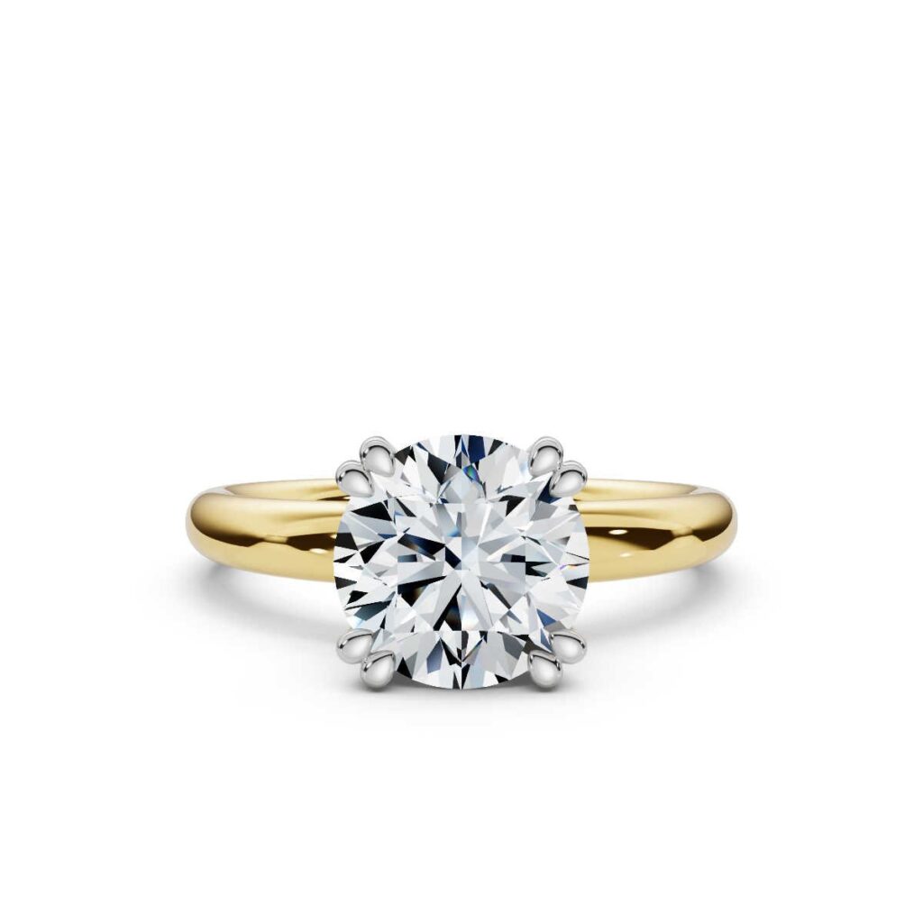 925 Sterling Silver Round Diamond Engagement Ring