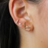 Round stud earring featuring premium CZ diamonds in pave setting