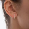 Round diamond prong setting stud earrings with 12.7 mm outer diameter