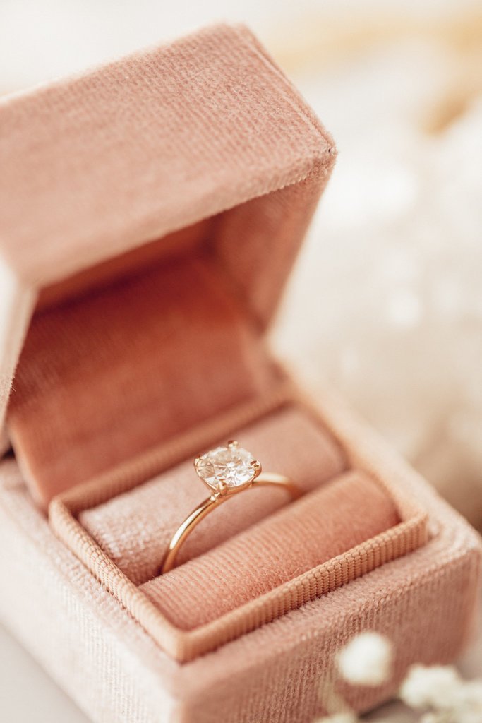 925 Sterling Silver Round Diamond Solitaire Engagement Ring