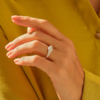 925 Sterling Silver Round Diamond Solo Dome Ring - Image 3