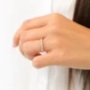 925 Sterling Silver Round Diamond Unique Wedding Ring