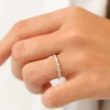 925 Sterling Silver Round Diamond Unique Wedding Ring - Image 2